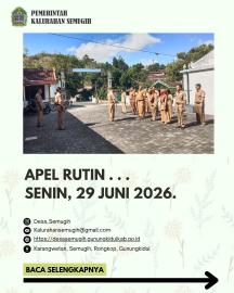 APEL RUTIN SENIN PAGI KALURAHAN SEMUGIH 29 JUNI 2026